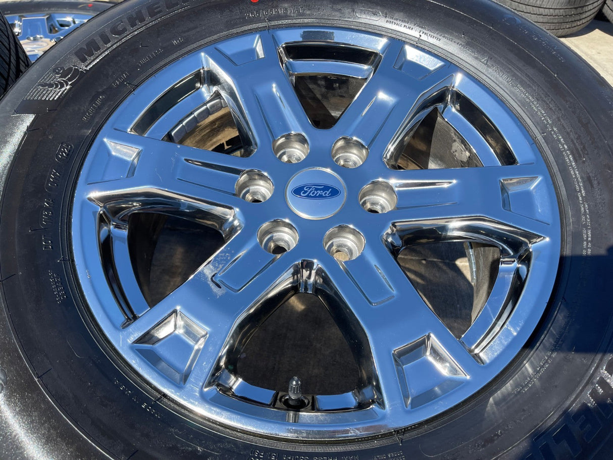 18" Ford F-150 Expedition OEM 10343 chrome rims wheels 2024 2025 2026 MICHELIN Texas Truck Tire