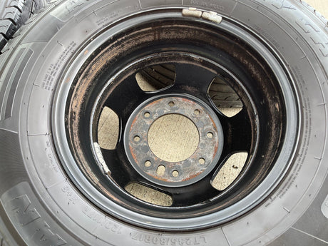 17" Dodge Ram 3500 Dually Laramie 8x200 wheels rims 2703 2704 OEM IRONMAN Texas Truck Tire