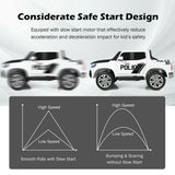 Police Car Ride-On Toy for Kids - 2 Seater Licensed Mercedes Benz X Class RC Trunk