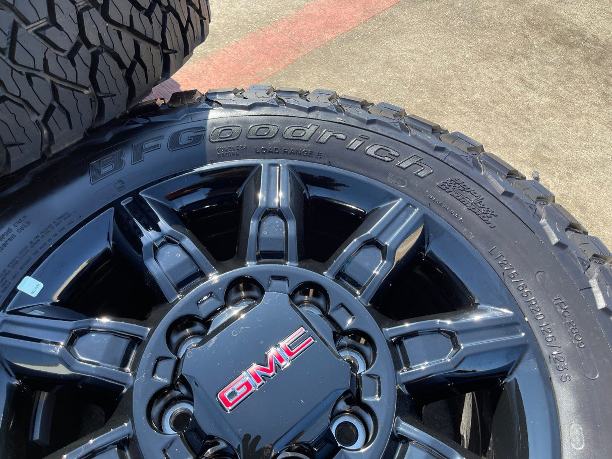 20" GMC Sierra AT4X 2500 3500 OEM 14137 5963 wheels rims Silverado BFG KO3 NEW Texas Truck Tire