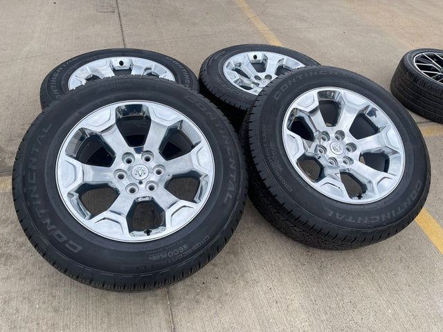 20" Dodge Ram 1500 OEM Laramie CHROME 2680 wheels rims 2022 2023 2024 2025 2026 Texas Truck Tire
