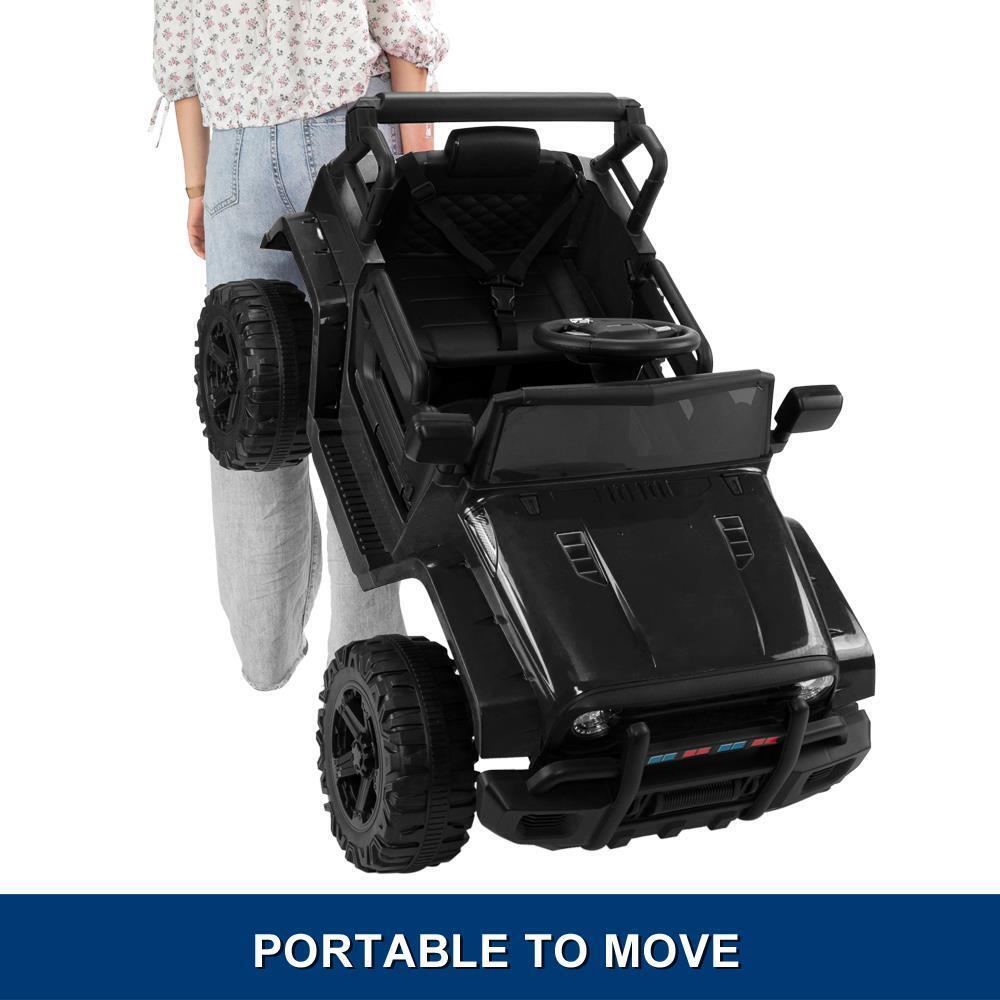 Electric 12V Black Kids Ride-On Truck with 2.4G Remote Control and 3 Speed Modes
