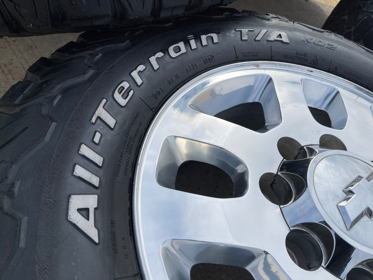 18" Chevy Silverado GMC Sierra 2500 3500 OEM 5502 wheels rims tires BFG KO2 A/T Texas Truck Tire