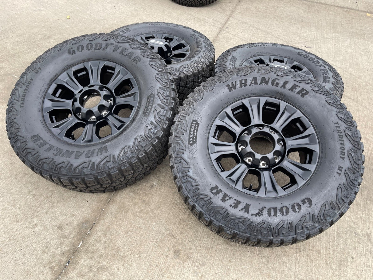 18" Ford F-250 F-350 TREMOR OEM rims wheels 10097 tires GOODYEAR 35" Texas Truck Tire