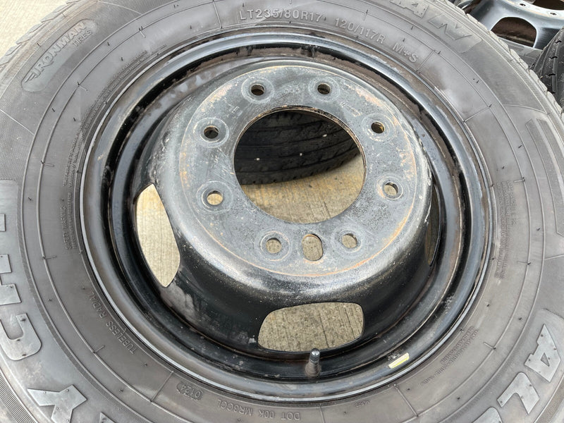 17" Dodge Ram 3500 Dually Laramie 8x200 wheels rims 2703 2704 OEM IRONMAN Texas Truck Tire