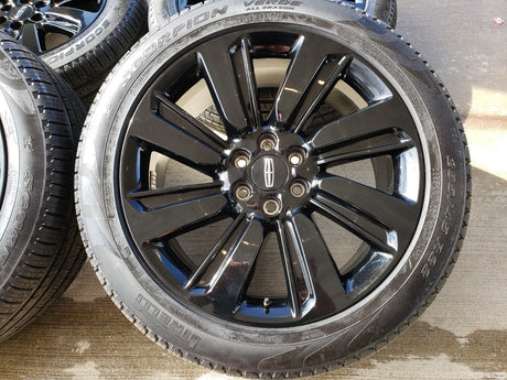 22" Lincoln Navigator OEM rims wheels Black Label 95384 10496 tires NEW Texas Truck Tire