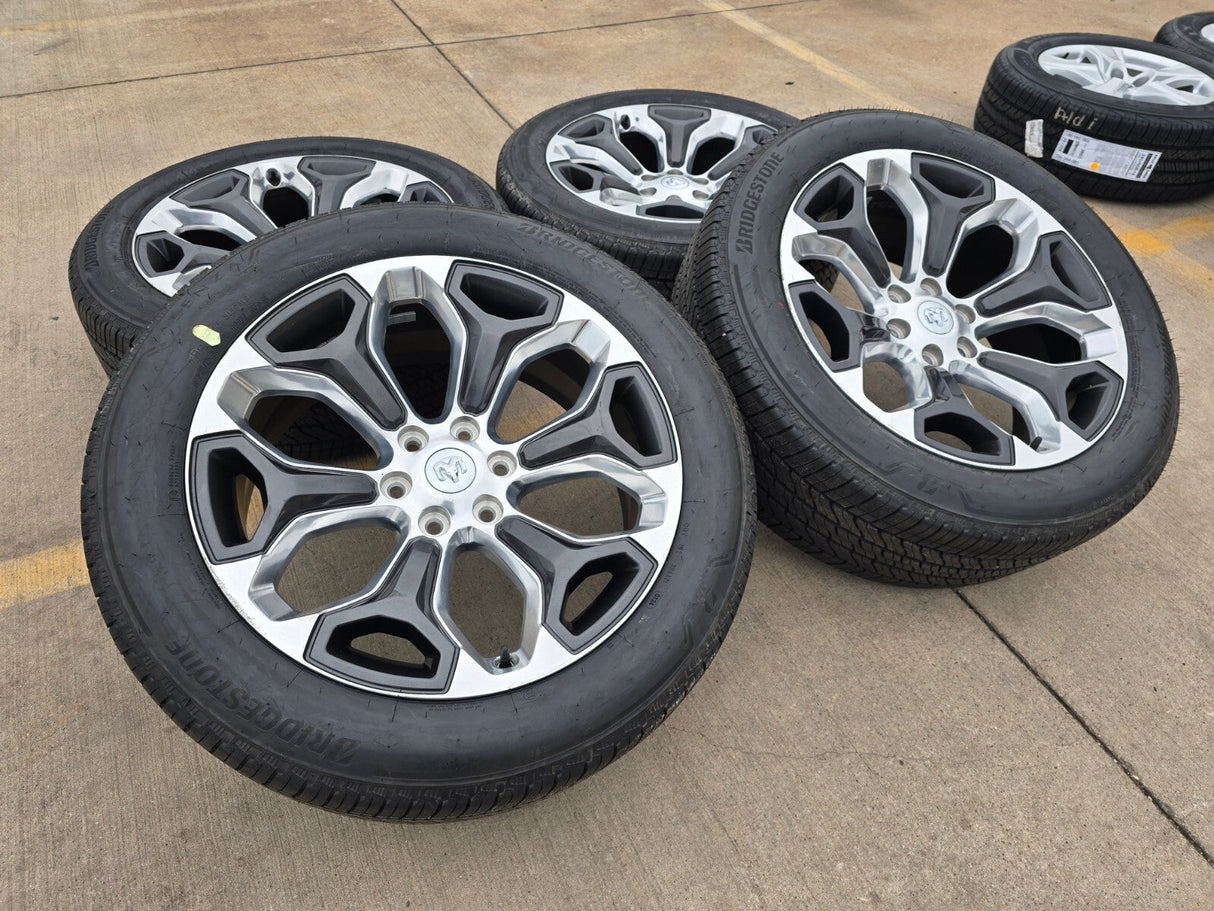 22" Dodge Ram 1500 OEM LIMITED Laramie wheels rims 2685 GRAY 2022 2023 2024 2025 Texas Truck Tire