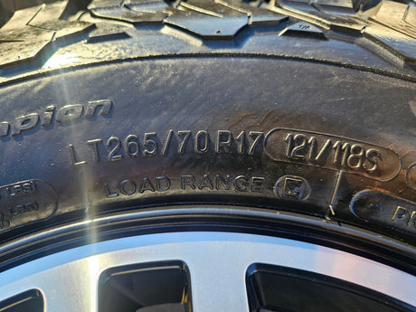 (4) 17" INEOS Grenadier OEM black wheels rims 8775 tires 2024 2025 2026 NEW BFG Texas Truck Tire
