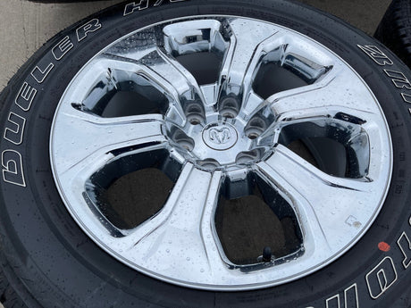 20" Dodge Ram 1500 OEM Laramie CHROME 2679 wheels rims 2023 2024 2025 2026 Texas Truck Tire