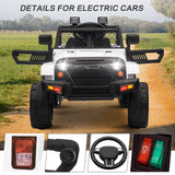 12V Kids Ride-On Truck with Remote Control, Power Wheels, and LED Lights