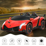 2-Seater Licensed Lamborghini Kids Ride On Car with RC and Swing Function - Red (12V)