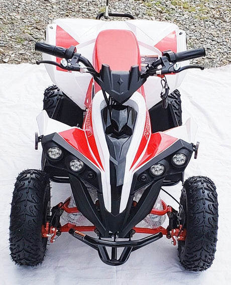 MotoTec E-Bully 36V 1000W Children's Electric ATV Quad Bike Off-Road Ride-On in White and Red