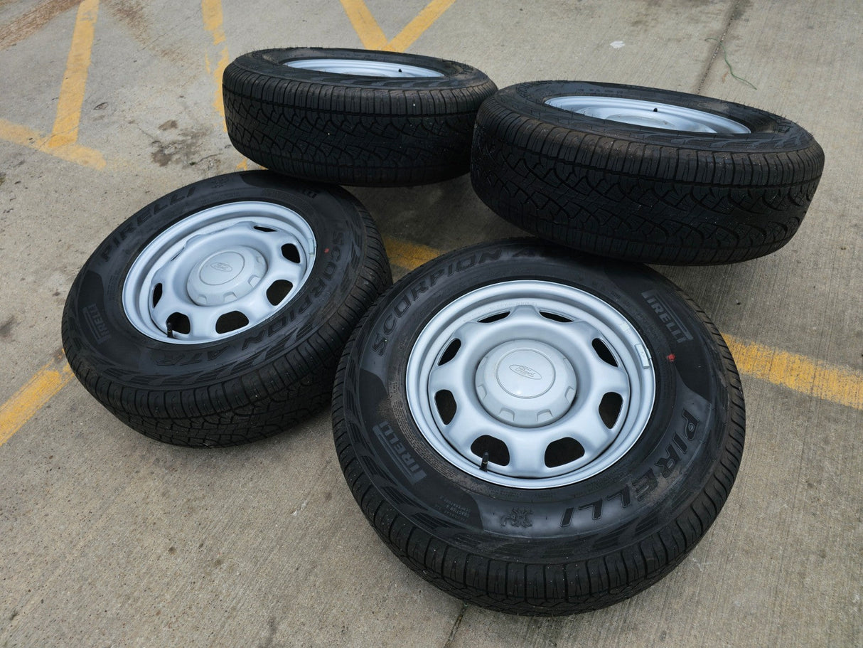 17" Ford F-150 OEM rims wheels 3857 tires steel 2023 2024 2025 PIRELLI A/T NEW Texas Truck Tire