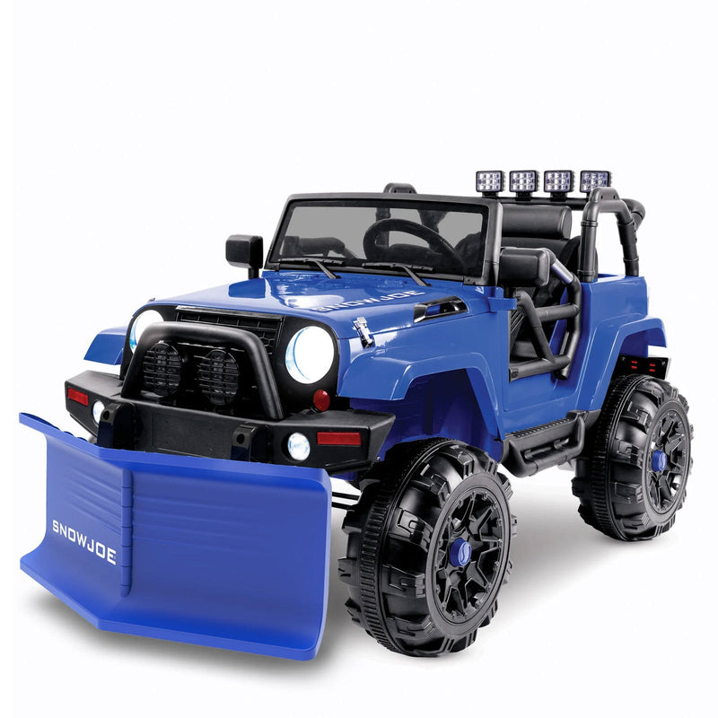 24 Volt Ride-On Snow Plow Car Toy with Scoop and Parental Remote Control, Blue