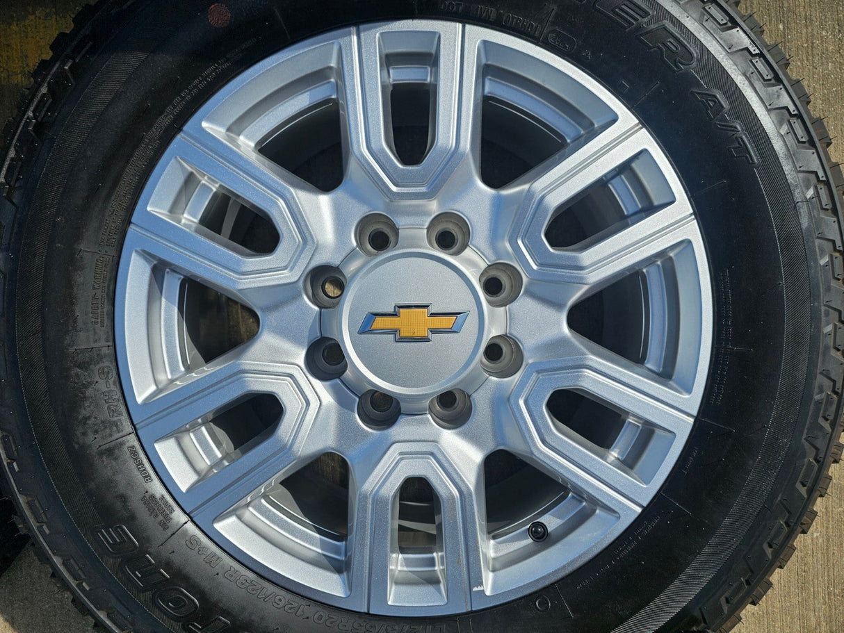 20" GMC Sierra AT4 2500 3500 OEM wheels rims 5950 Silverado BRIDGESTONE DUELER Texas Truck Tire