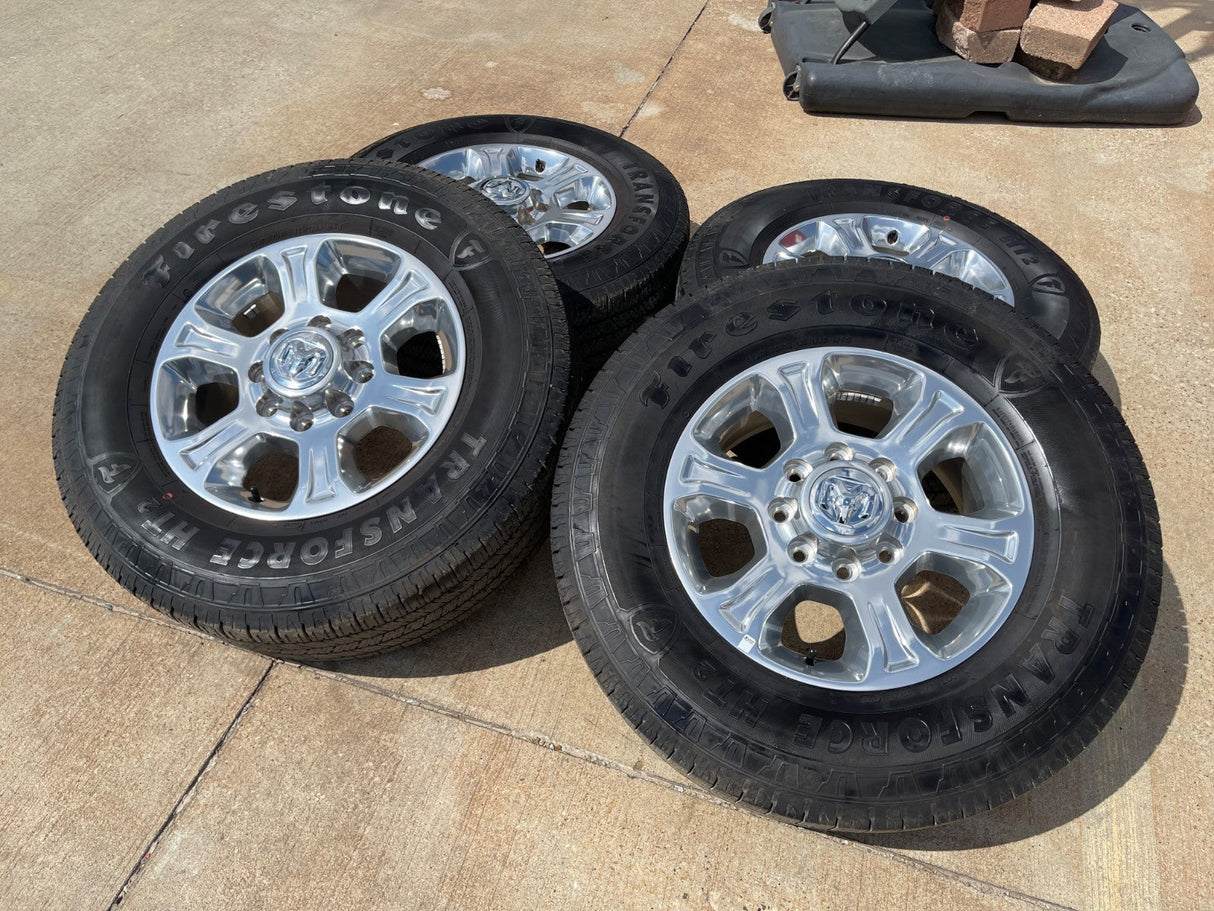 18" Ram 2500 3500 Laramie Power Wagon OEM wheels rims 2692 FIRESTONE H/T2 CLEAN Texas Truck Tire
