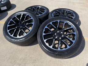 22" Chevy Silverado GMC OEM Replica Yukon Tahoe 14079 wheels rims tires Texas Truck Tire