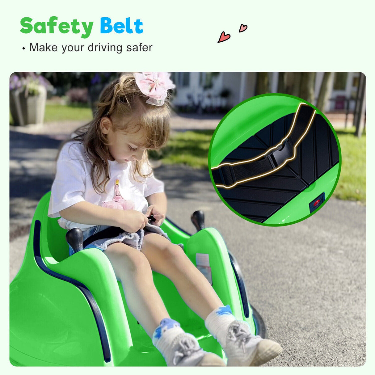 12V Electric Bumper Car with Remote Control and Flashing Lights - Perfect for Riding Fun!