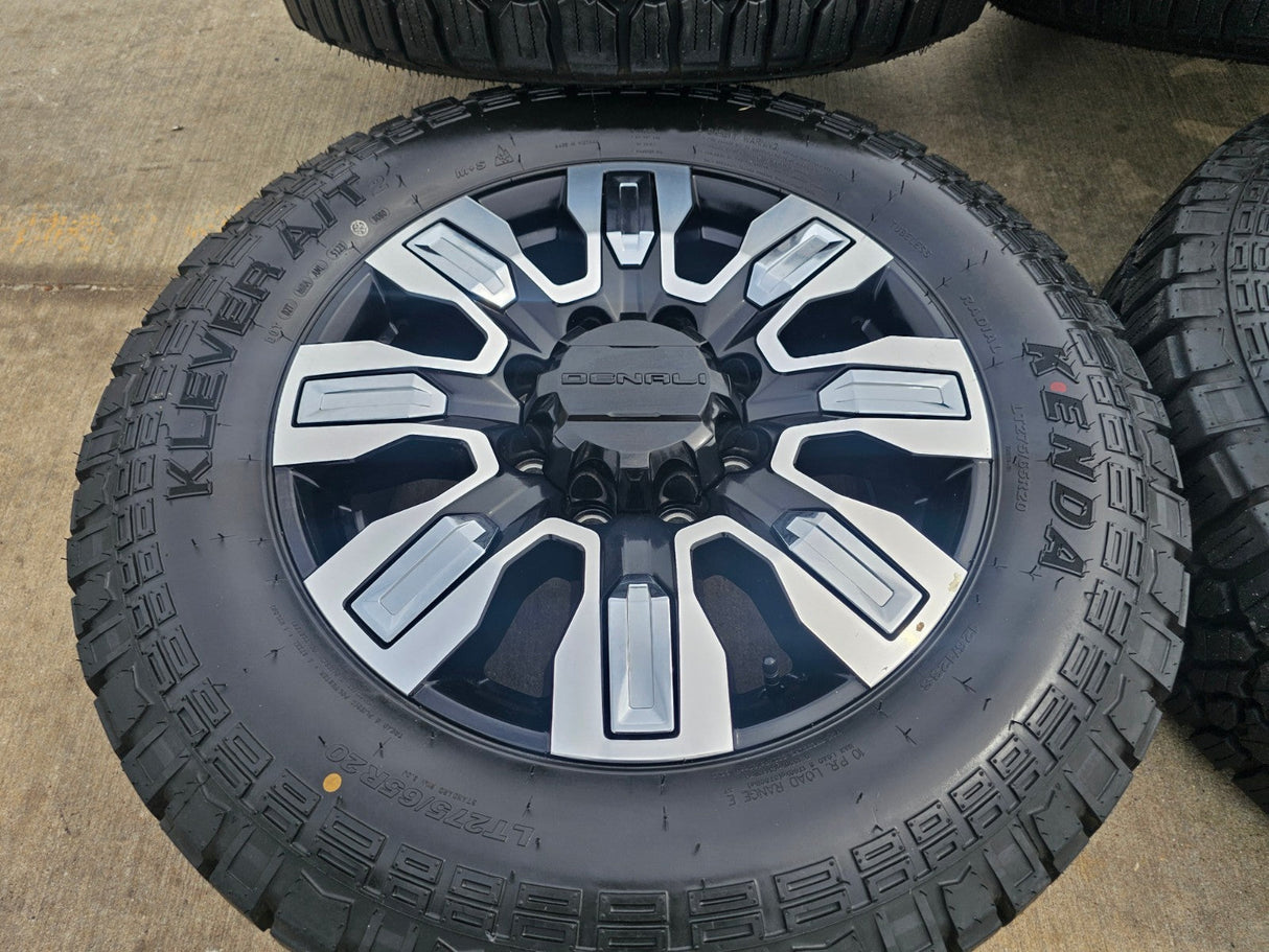 20" GMC Sierra DENALI 2500 3500 OEM wheels rims 5958 14138 Chevy KENDA A/T2 Texas Truck Tire