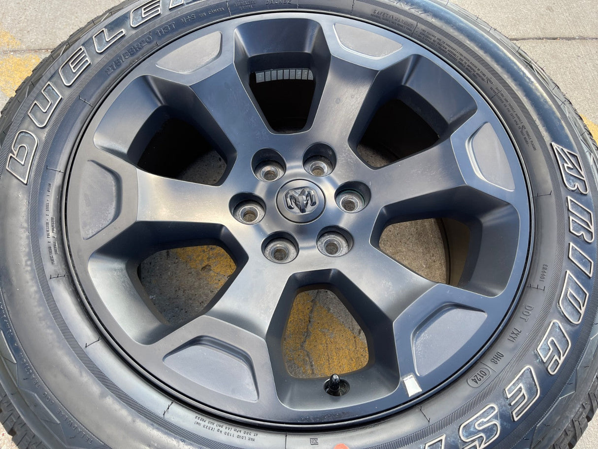(1) 20" Dodge Ram 1500 OEM Laramie Black 2680 wheel Spare 2024 2025 2026 Texas Truck Tire