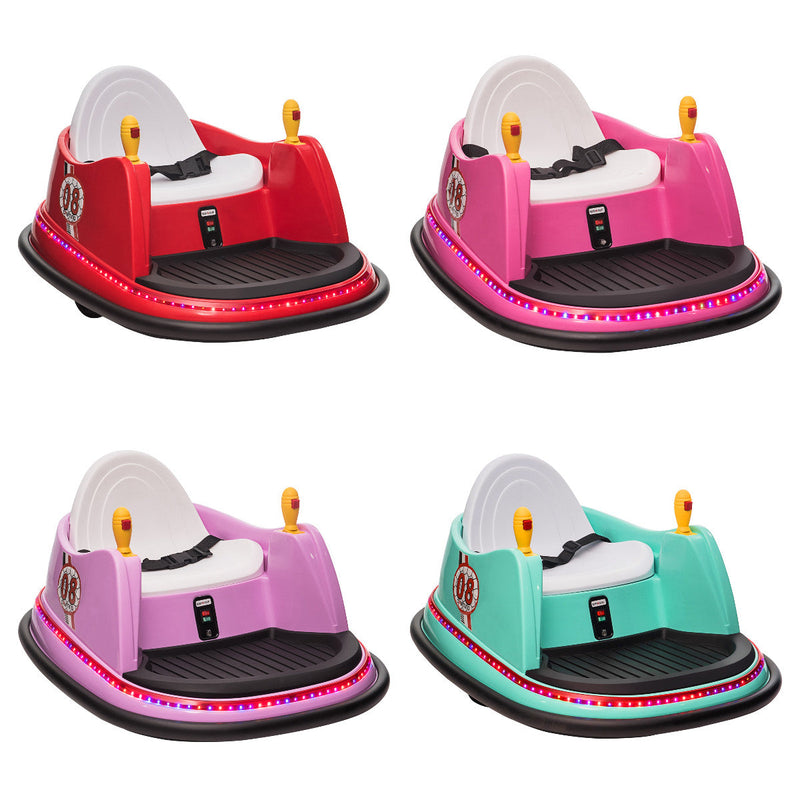 6V Kids Ride-On Bumper Car with Remote Control, 360° Spin and Flashing Lights for Toddlers