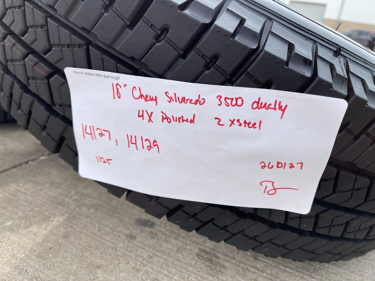 18" GMC Sierra 3500 DENALI Dually rims wheels OEM 8x210 2025 2026 MICHELIN Texas Truck Tire