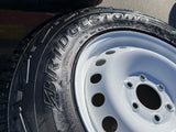 (4) 17" INEOS Grenadier OEM steel wheels rims WHITE tires 2024 2025 2026 NEW Texas Truck Tire