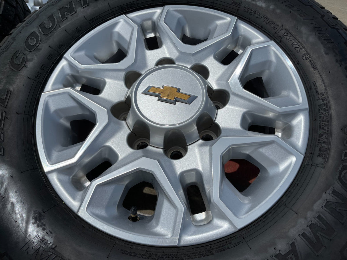 18" Chevy Silverado 2500 3500 OEM 5959 wheels rims 2021 2022 2023 2024 2025 Texas Truck Tire