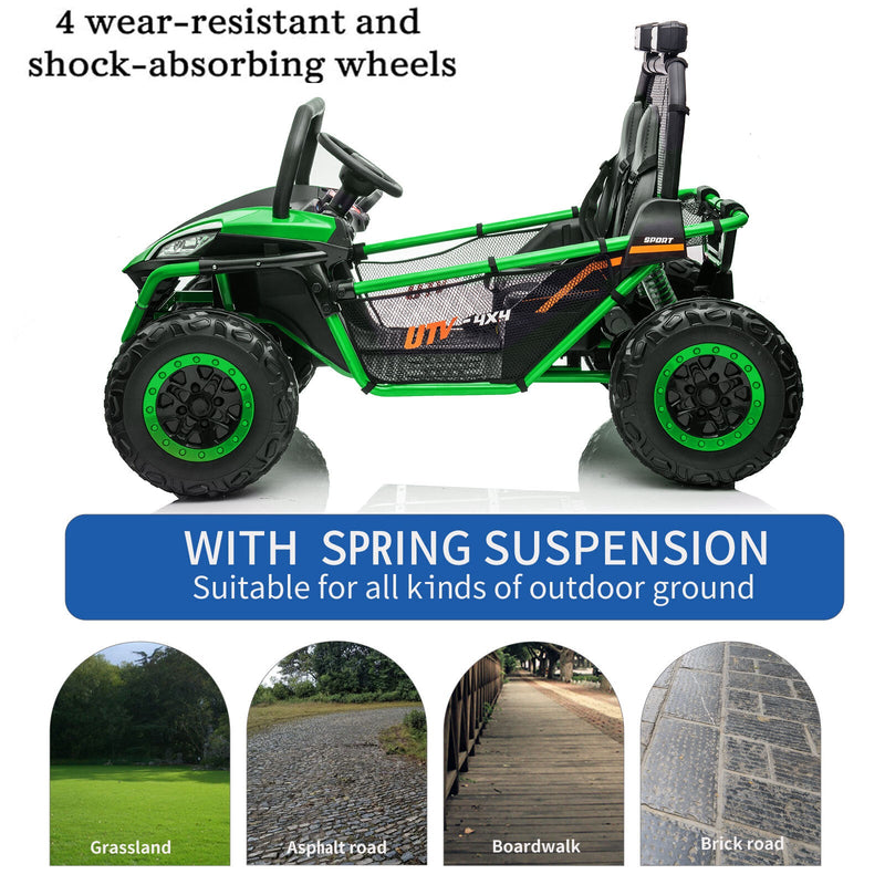 24V Kids 2-Seater Electric Ride-On UTV Truck with 4WD and 320W Motor, Remote Control