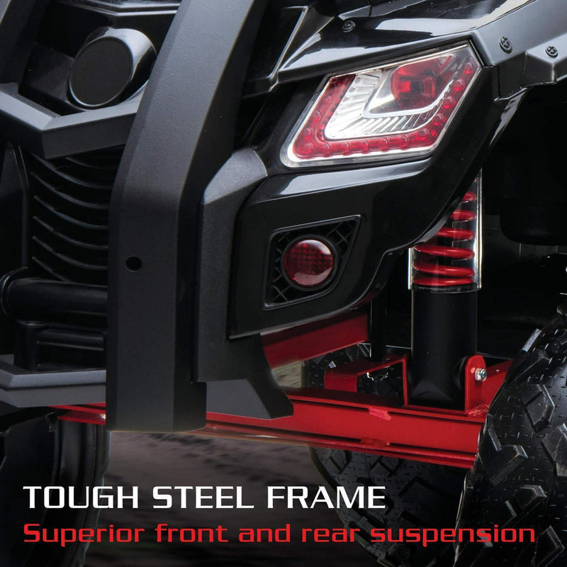 Children's Ride-on Toy Quad Vehicle 4-Wheeler ATV 8 MPH 24V Rechargeable Battery Black