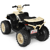 Yellow 12V Electric Ride-On Quad for Kids with Music and LED Lights