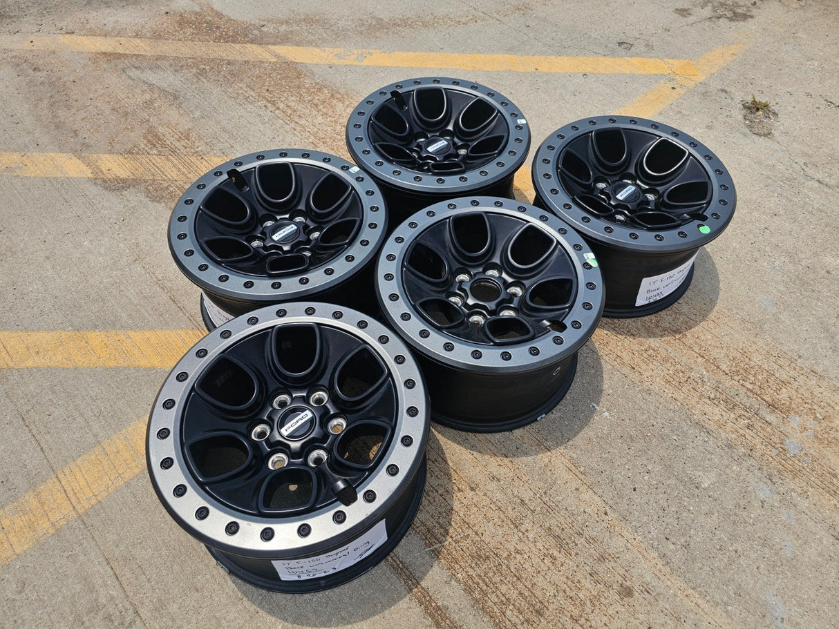 (4) 17" Ford F-150 Raptor OEM BEADLOCK rims wheels 10459 95210 NEW Texas Truck Tire