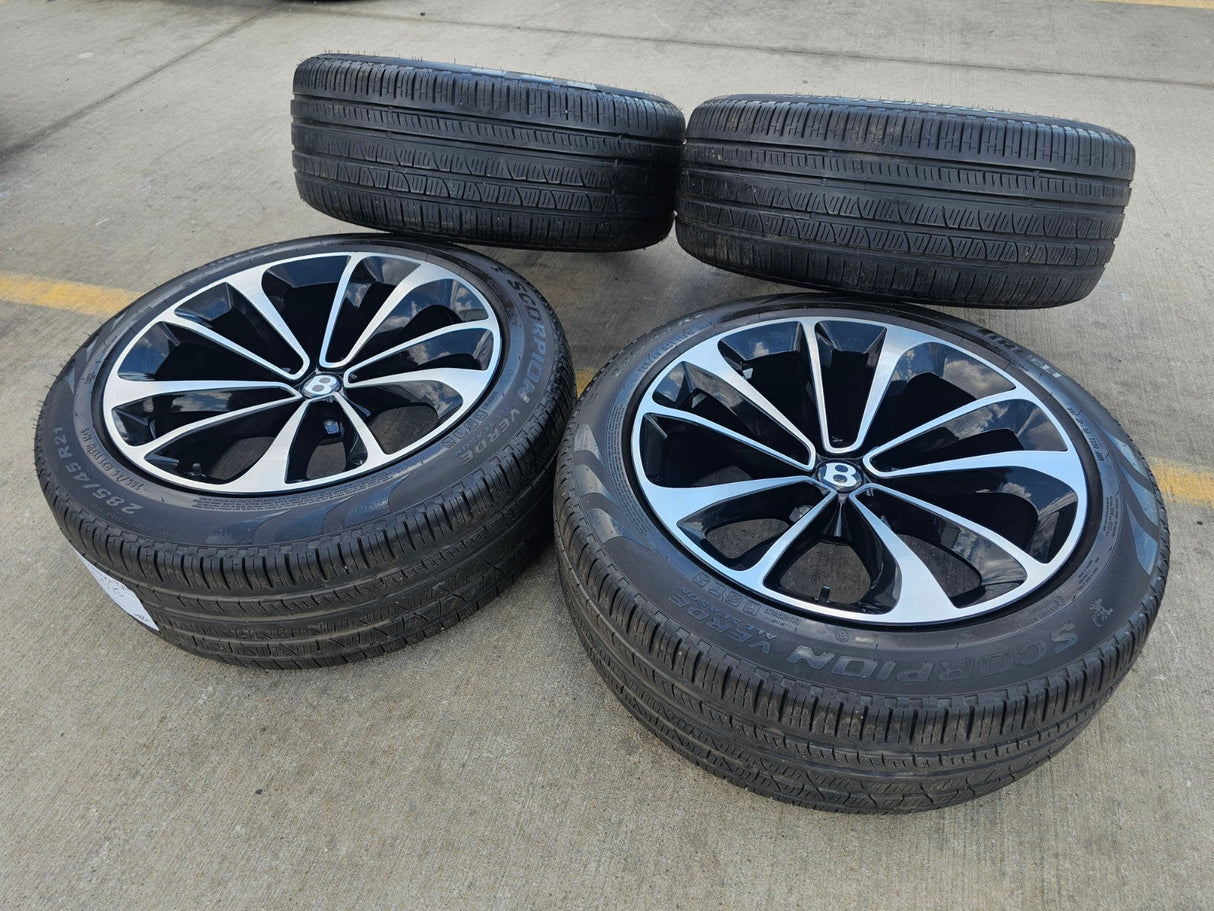 21" Bentley Bentayga OEM wheels rims black Mulliner Continental Flying Spur GT Texas Truck Tire