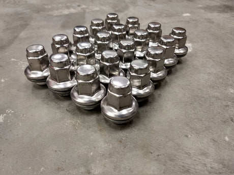 20) 14x1.5 OEM Toyota Tundra lug nuts washer polished LX570 Sequoia Land Cruiser Texas Truck Tire