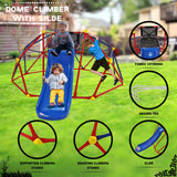 6ft Dome Climber with 1.2m Slide and Blue Climbing Stones for Ages 3+