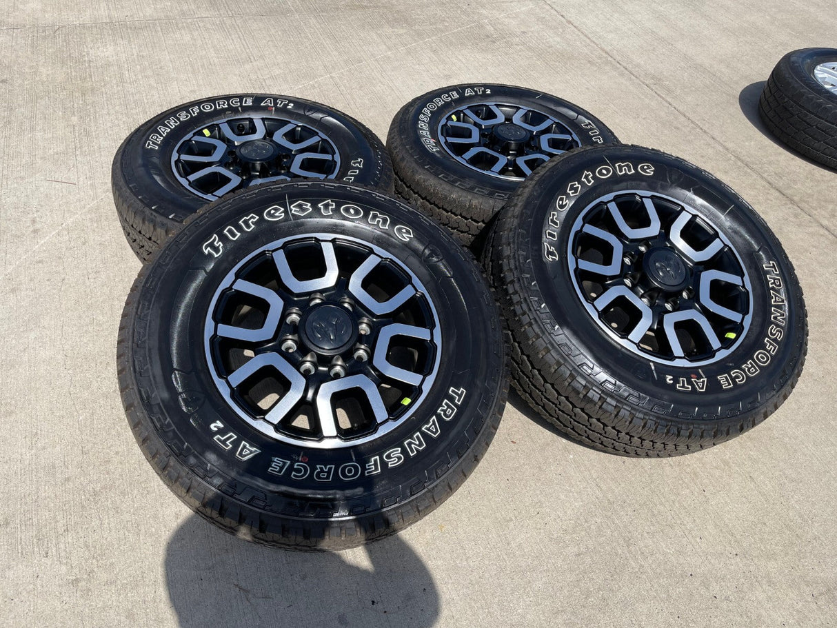 18" Ram 2500 3500 LARAMIE OEM wheels rims 2694 tires FIRESTONE A/T2 NEW 2026 Texas Truck Tire
