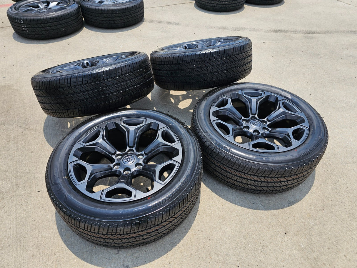 22" Dodge Ram 1500 OEM Laramie wheels LIMITED Gray 2685 2727 tires NEW Texas Truck Tire