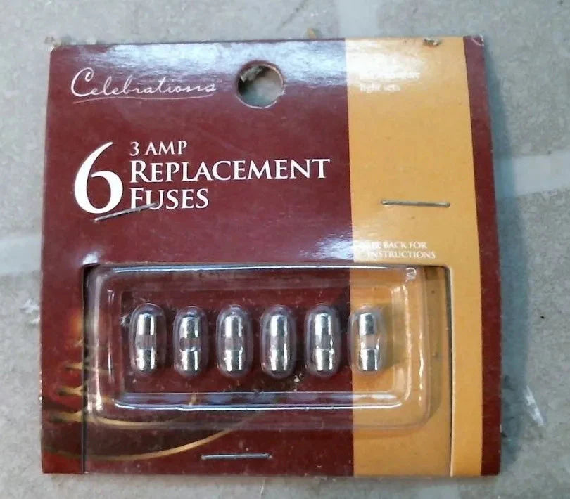 Celebrations 6pk. 3-Amp Replacement Fuses TekShack