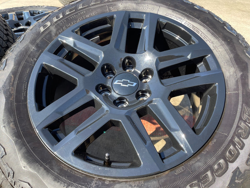 20" Chevy Silverado Tahoe Suburban ZR2 OEM 5913 wheels rims BRIDGESTONE A/T NEW Texas Truck Tire