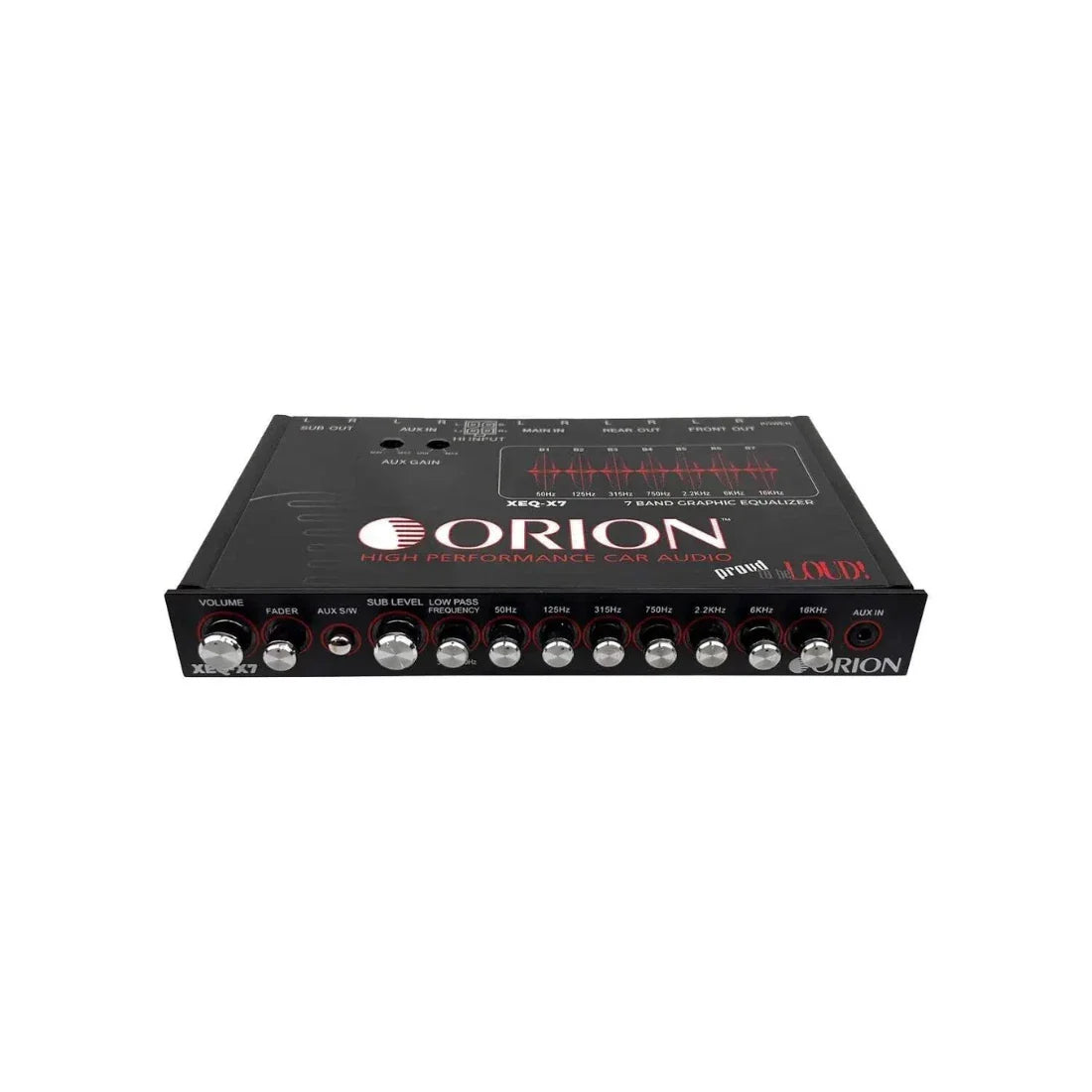 Orion XEQ-X7 7-Band Graphic Equalizer w/ Front AUX Input Orion