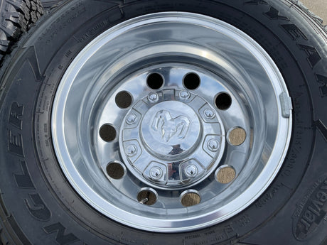 17" Dodge Ram 3500 Dually Laramie 8x200 wheels rims 2701 2702 OEM GOODYEAR Texas Truck Tire