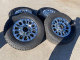 18" Ford F-250 F-350 OEM rims wheels 10290 chrome tires GOODYEAR WORKHORSE A/T Texas Truck Tire
