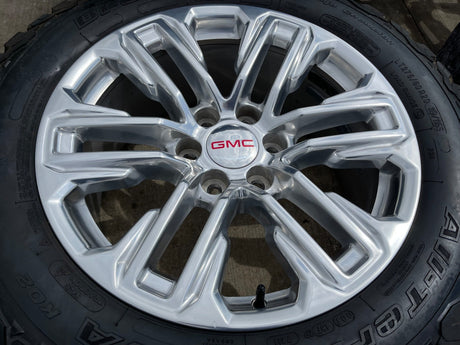 20" GMC Yukon Sierra Tahoe Silverado OEM 2120 14024 wheels rims BFG KO2 A/T 33" Texas Truck Tire