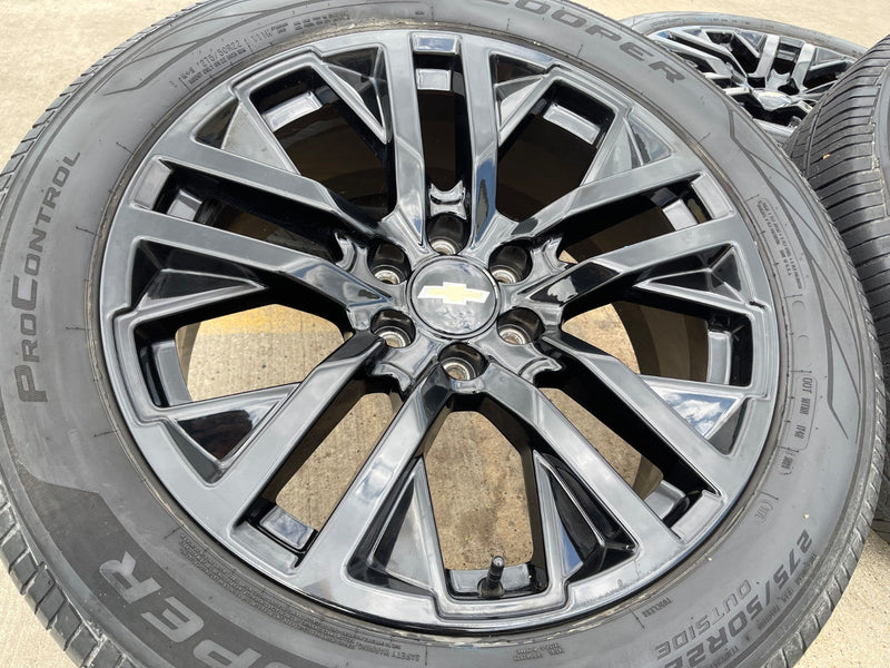 22" GMC Yukon Sierra OEM Chevy Silverado Tahoe 5903 wheels rims 2023 2024 2025 Texas Truck Tire