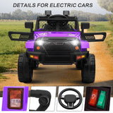 12V Kids Ride-On Truck with Power Wheels, LED Lights, and Parental Remote Control