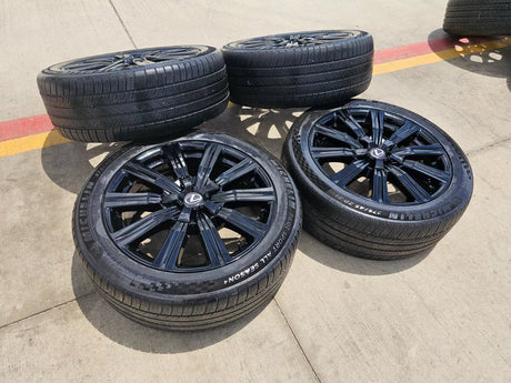 21" Lexus LX570 Toyota Land Cruiser OEM 74341 black wheels rims tires Texas Truck Tire