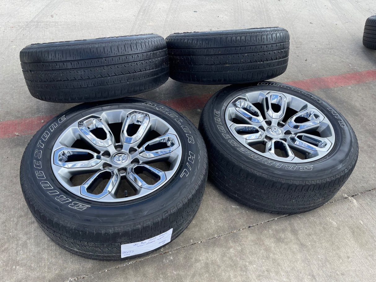 20" Dodge Ram 1500 OEM Laramie Long Horn 2677 wheels rims 2023 2024 2025 2026 Texas Truck Tire