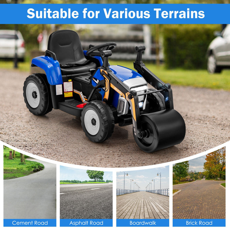 12V Electric Tractor with Remote Control, Music, and LED Lights for Kids