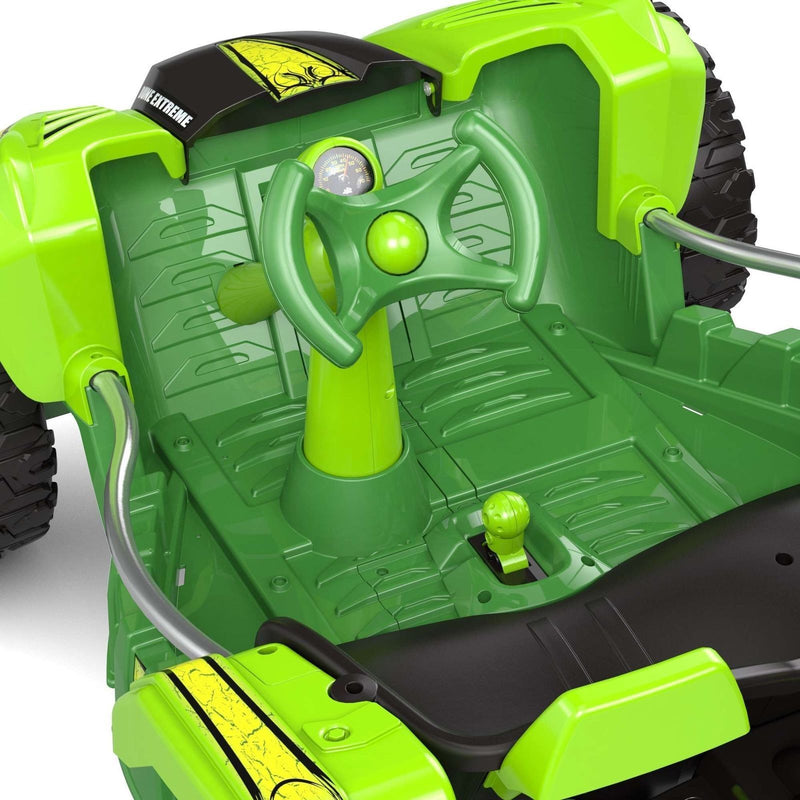 12V Green Rechargeable Battery-Powered Kids Ride-On Dune Buggy ATV Racer