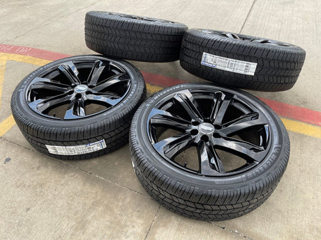 24" Cadillac Escalade V OEM wheels rims black tires 2024 2025 2026 NEW MICHELIN Texas Truck Tire